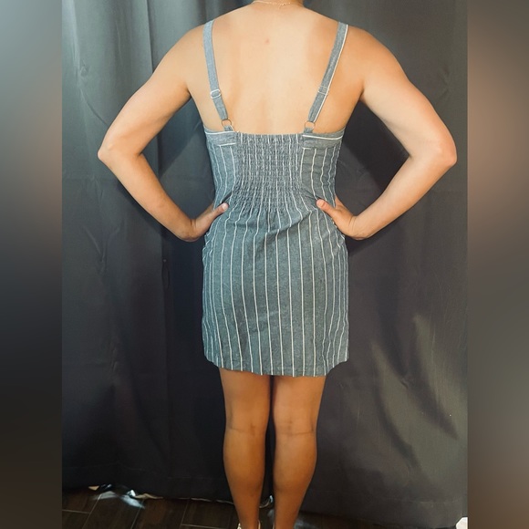 Denim fabric mini dress - Picture 3 of 5